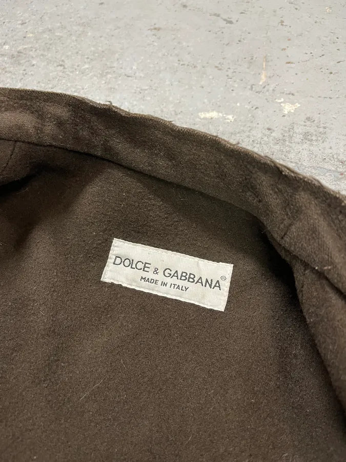 AW1996 Dolce & Gabbana Dark Olive Green Officer Buttoned Wool Jacket dLMlfTo 8