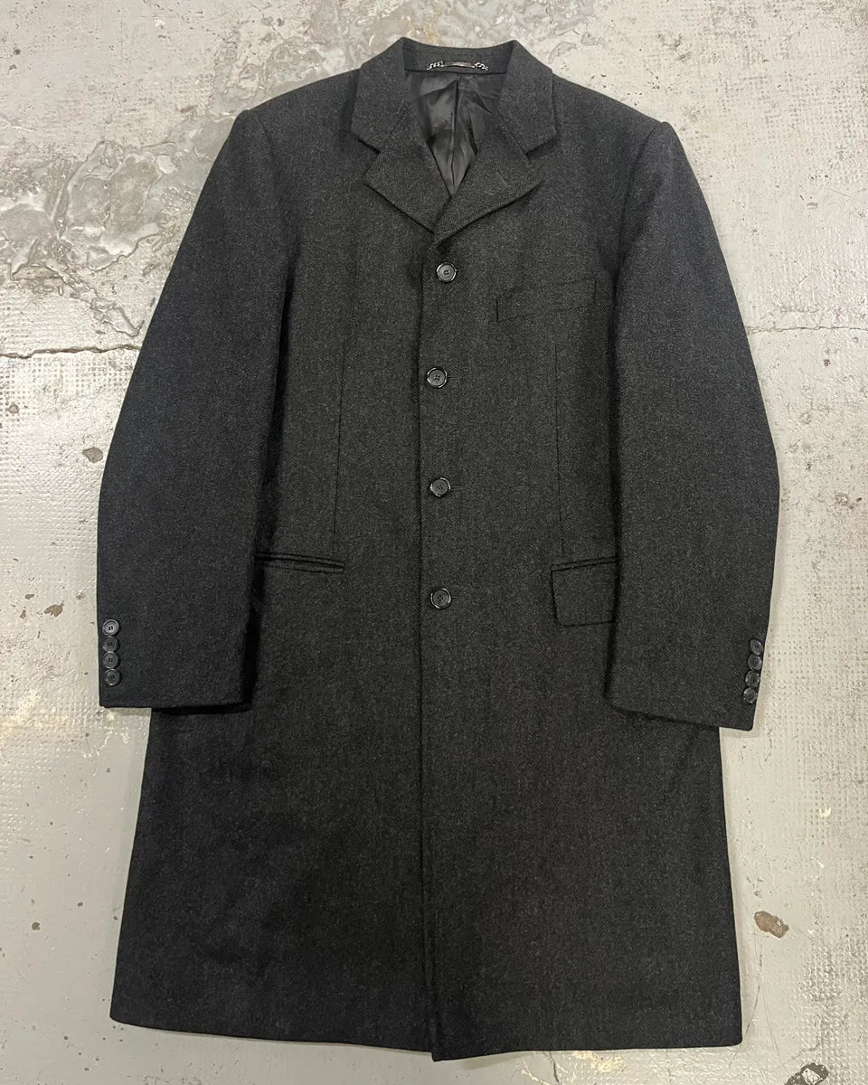 AW1996 Dolce & Gabbana Grey Wool Long Coat pbxFwmx 0