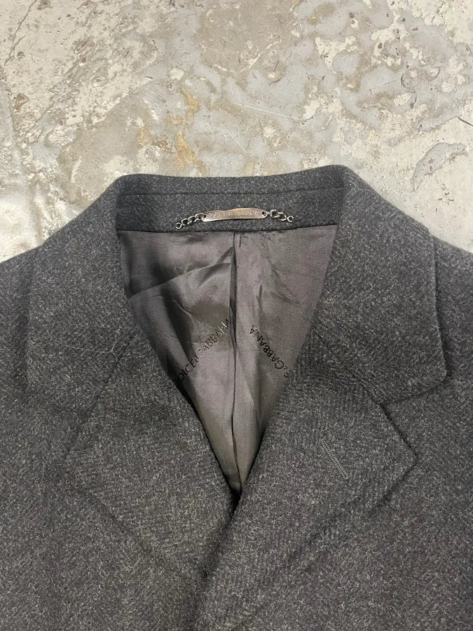 AW1996 Dolce & Gabbana Grey Wool Long Coat pbxFwmx 3