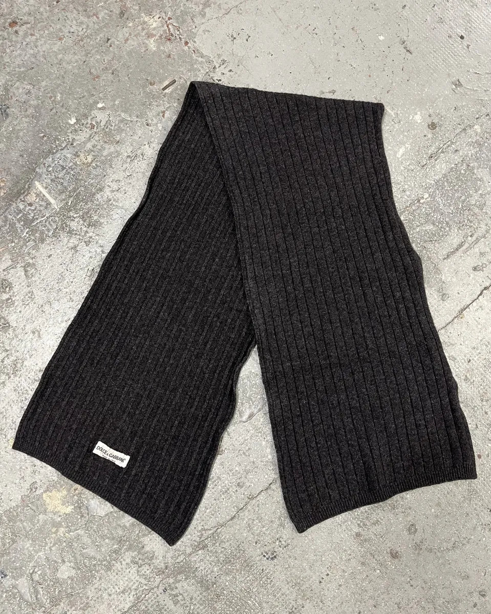 AW1996 Dolce & Gabbana Grey Wool Scarf bZyimTa 2