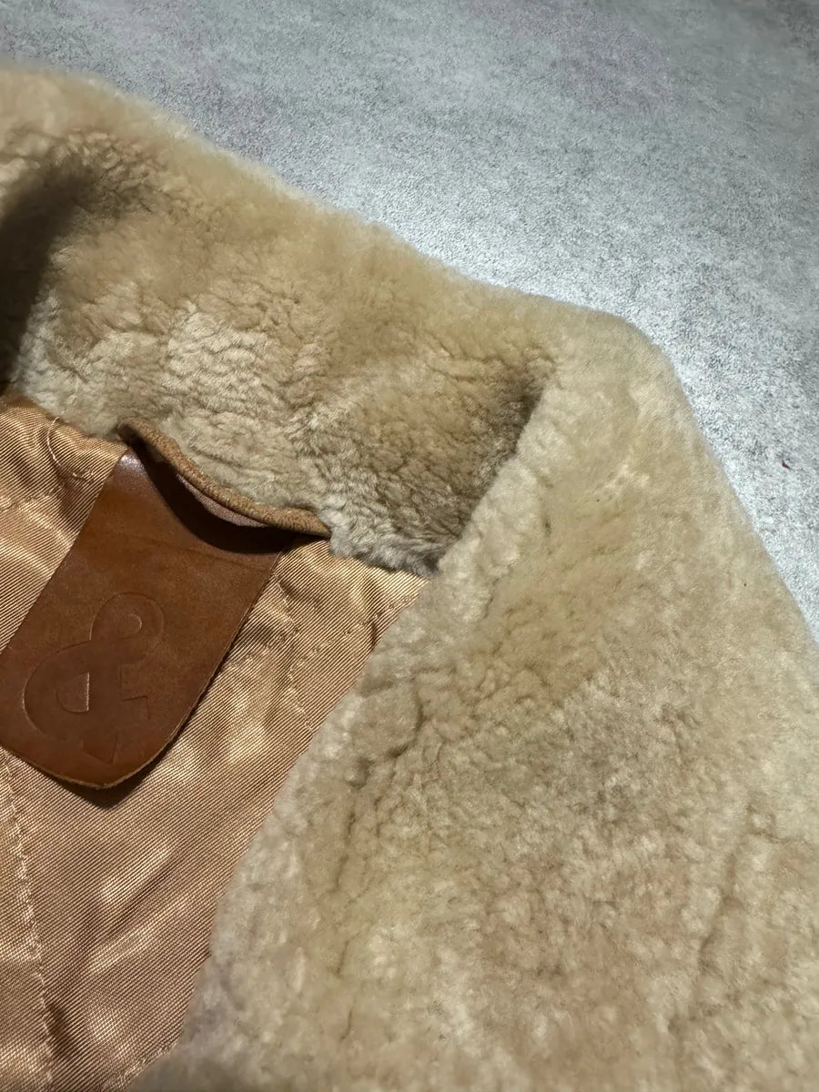 AW1996 Dolce & Gabbana Raw Shealing Beige Leather Jacket WXENvjj 8