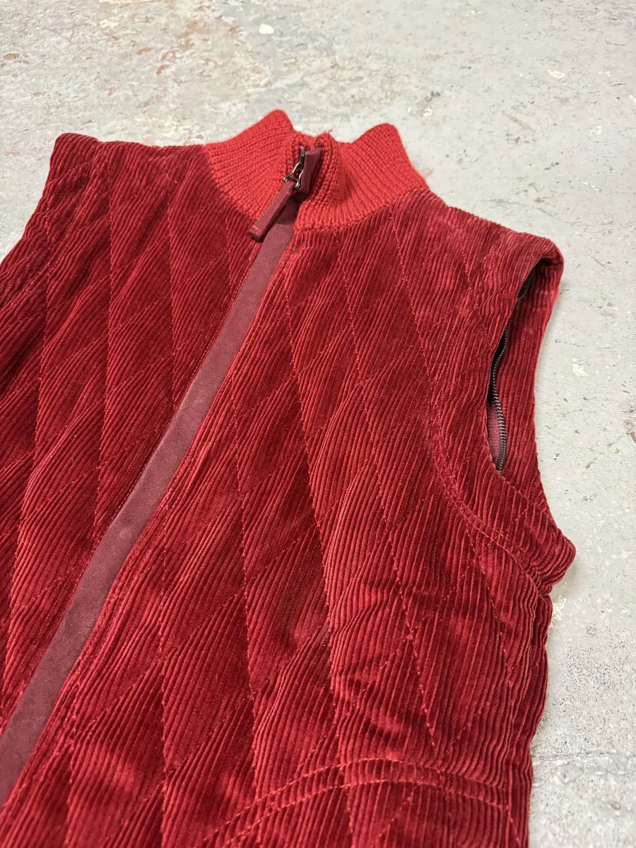 AW1996 Dolce & Gabbana Red Quilted Hybrid Vest VvKBEZR 7