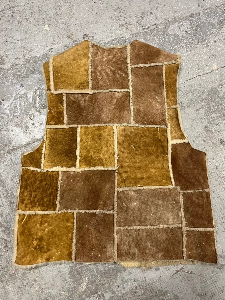 AW1996 Dolce & Gabbana Shearling Leather Patchwork Vest (M) 1