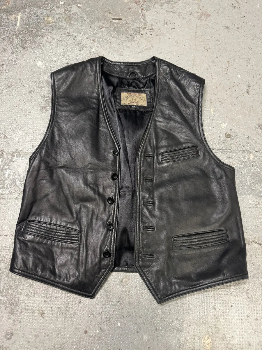 AW1996 Giorgio Armani Leather Biker Vest (S/M) 2