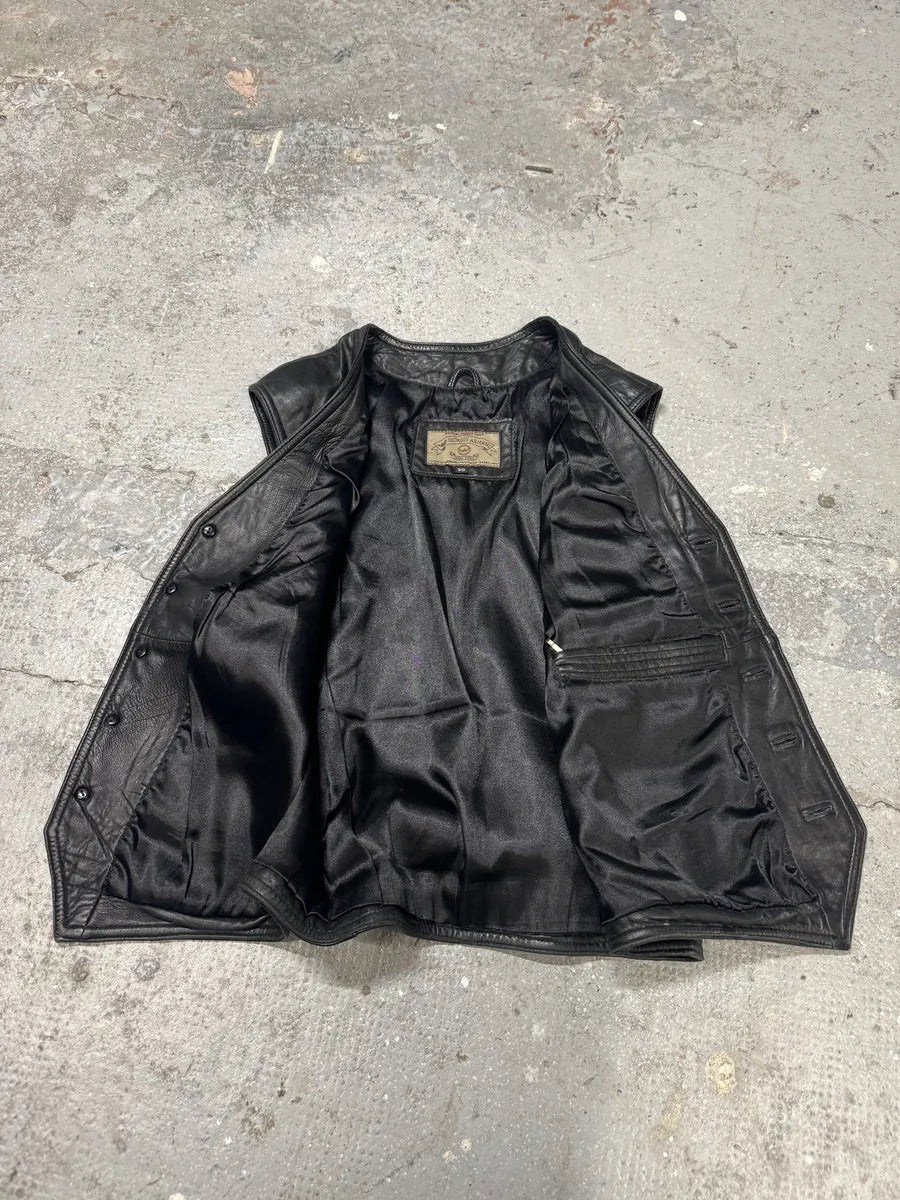 AW1996 Giorgio Armani Leather Biker Vest (S/M) 3