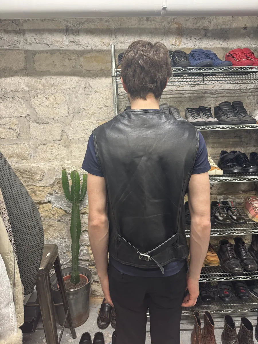 AW1996 Giorgio Armani Leather Biker Vest (S/M) 5
