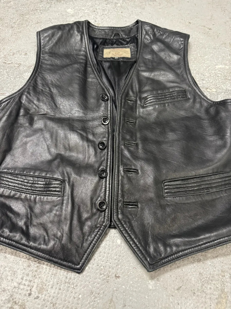 AW1996 Giorgio Armani Leather Biker Vest (S/M) 6