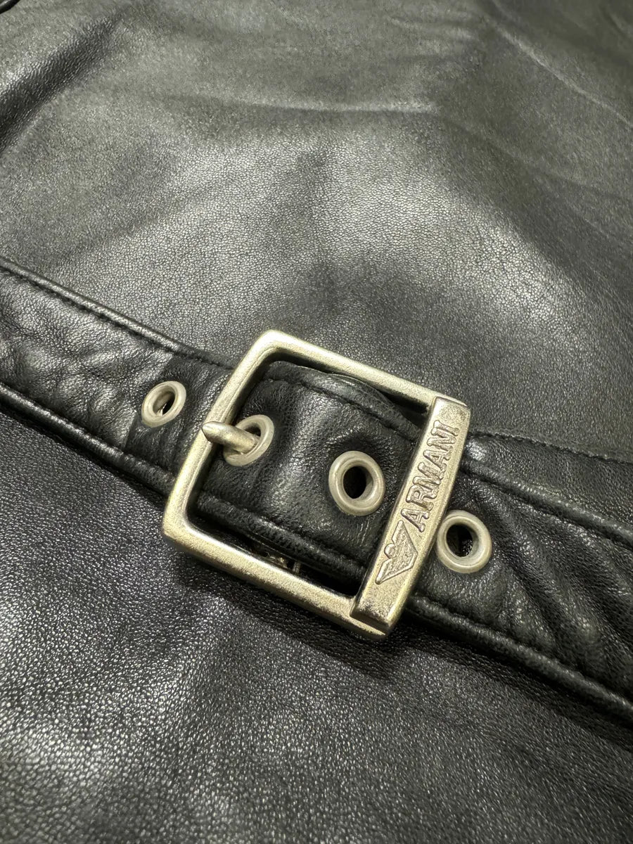 AW1996 Giorgio Armani Leather Biker Vest (S/M) 8