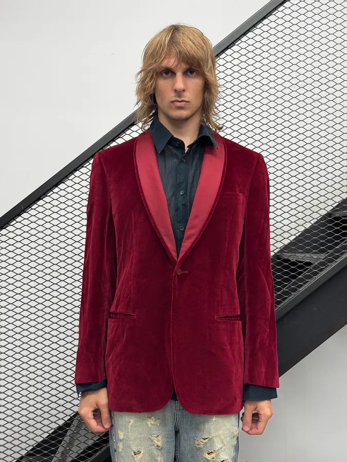 AW1996 Gucci Red Devil Velvet Blazer Jacket By Tom Ford DFEbWer 4