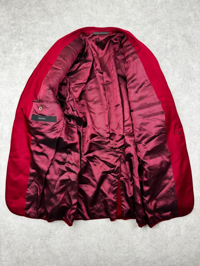 AW1996 Gucci Red Devil Velvet Blazer Jacket By Tom Ford DFEbWer 8