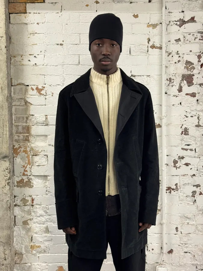 AW1997 Gucci Black Buttoned Coat BBGOqzs 1