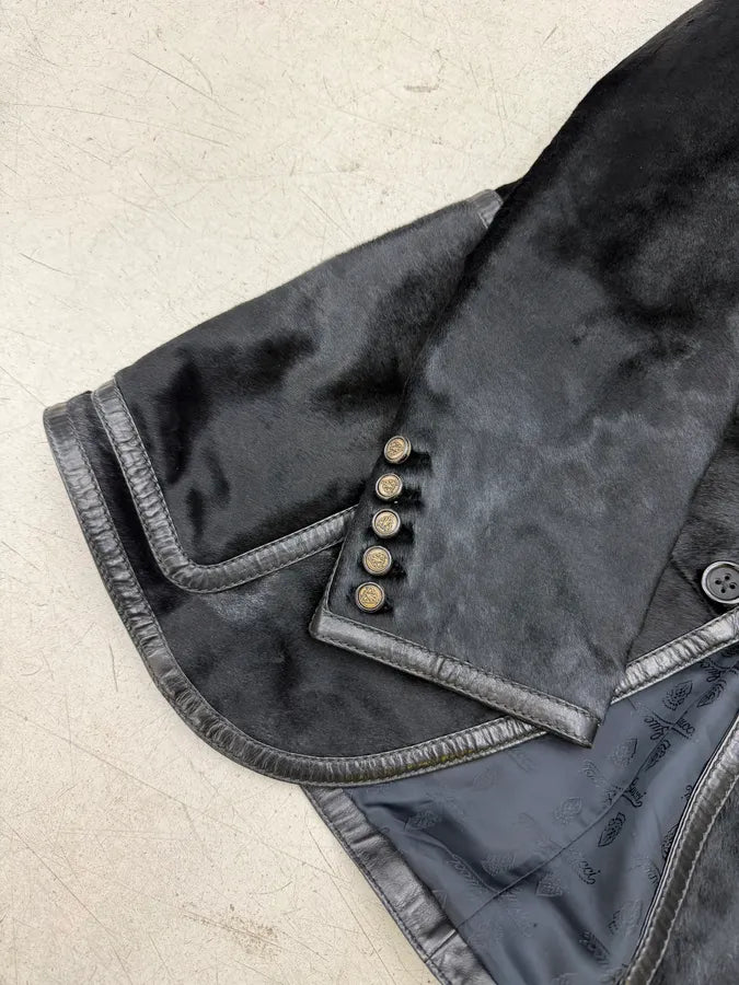 AW1997 Gucci Pony Hair Black Leather Blazer Jacket by Tom Ford PRVTRQw 10