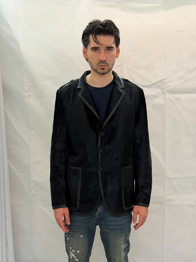 AW1997 Gucci Pony Hair Black Leather Blazer Jacket by Tom Ford PRVTRQw 4