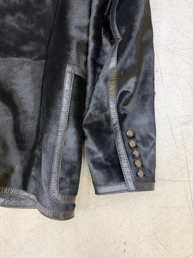 AW1997 Gucci Pony Hair Black Leather Blazer Jacket by Tom Ford PRVTRQw 6