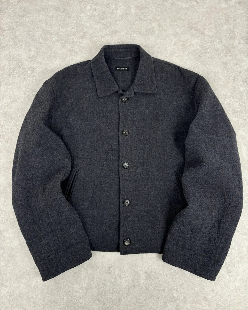 AW1997 Jil Sander Wool Mohair Buttoned Classy Grey Jacket ZHduYnL 0