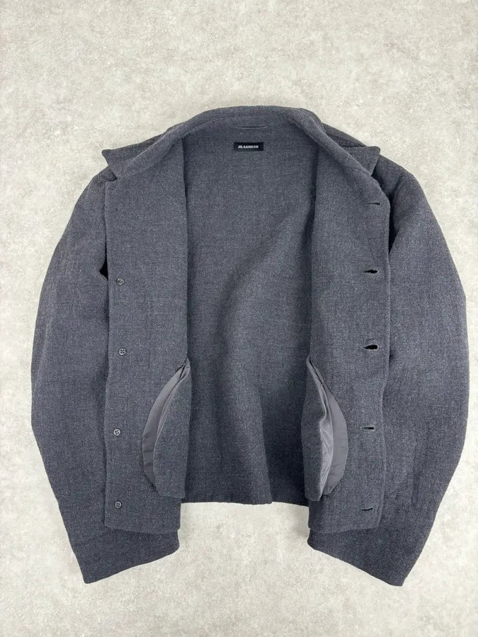 AW1997 Jil Sander Wool Mohair Buttoned Classy Grey Jacket ZHduYnL 7