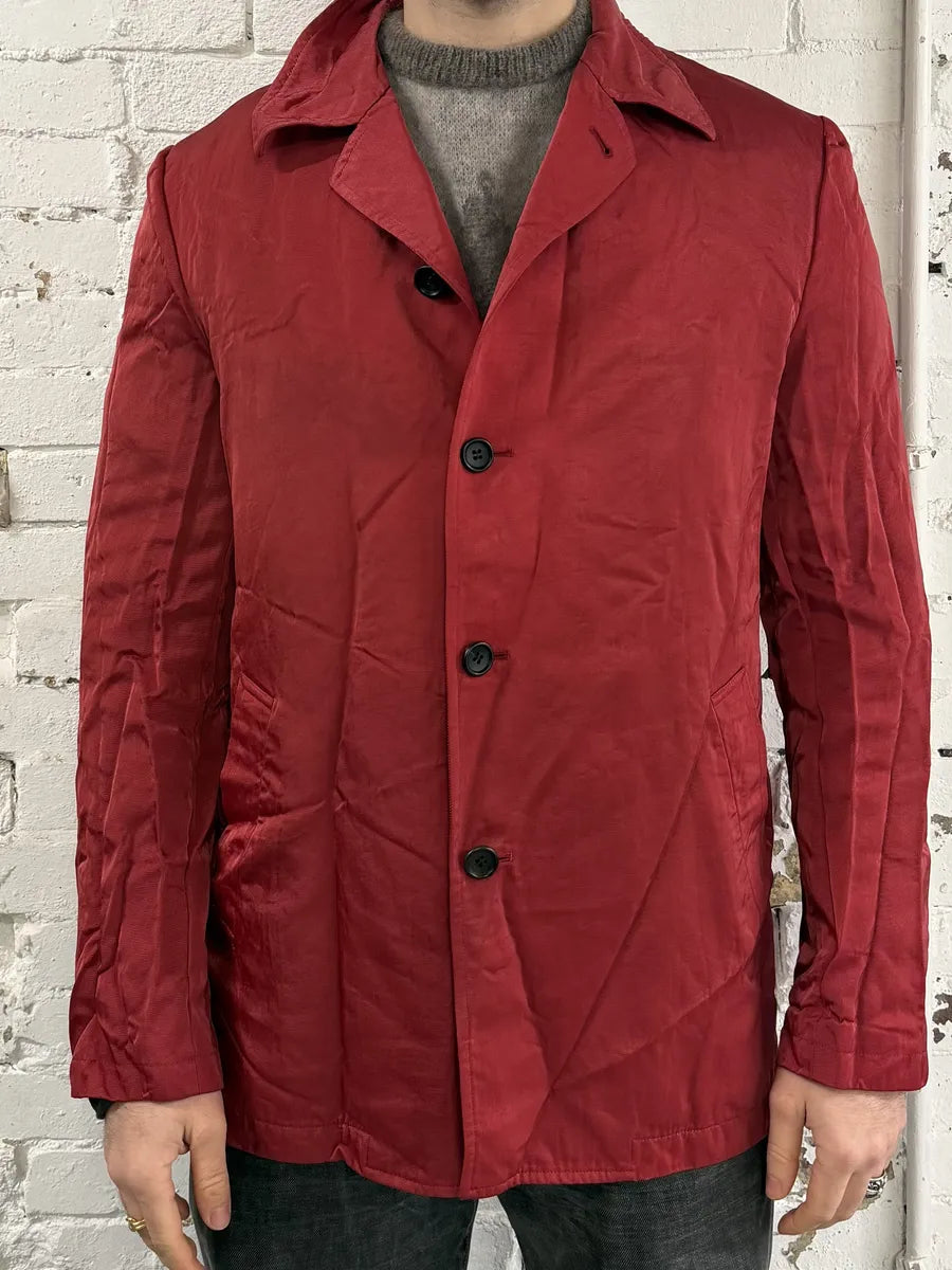 AW1998 Comme des Garçons Homme Plus Red Contemporary Pleated Blazer Jacket OPaHUMp 1