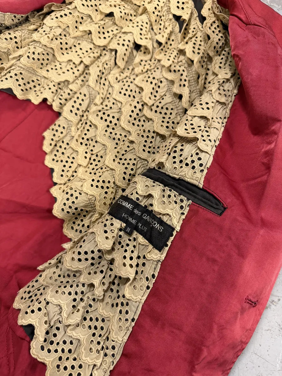 AW1998 Comme des Garçons Homme Plus Red Contemporary Pleated Blazer Jacket OPaHUMp 11
