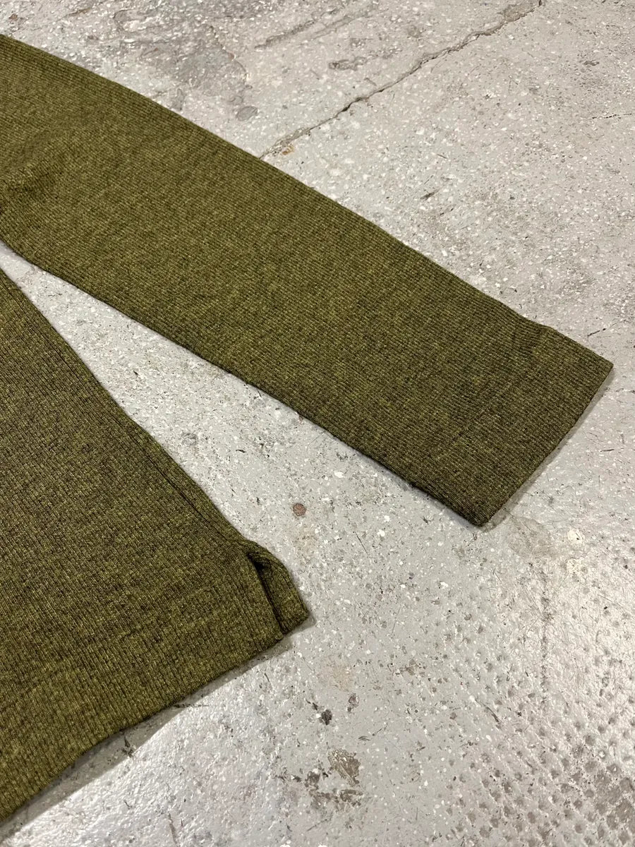 AW1998 Dolce & Gabbana Olive Pure Wool Polo Sweater (M) LyjuHVz 5