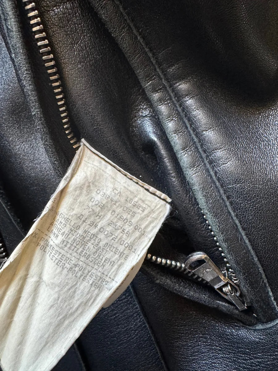 AW1998 Emporio Armani Black Dark Samurai Lamb Leather Jacket vjmqzNc 4