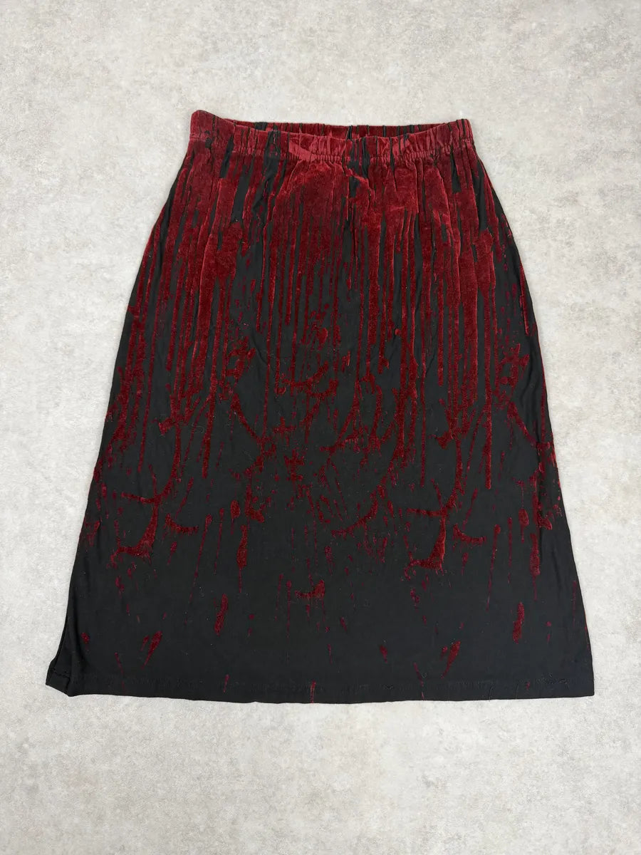 AW1998 Jean Paul Gaultier Black Red Velvet Blood Skirt OEDXvJQ 3