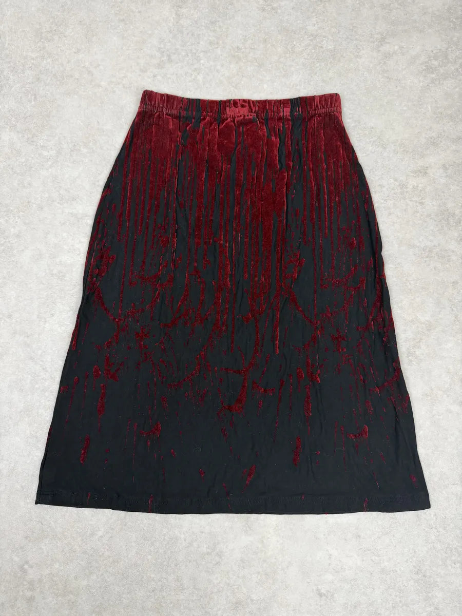 AW1998 Jean Paul Gaultier Black Red Velvet Blood Skirt OEDXvJQ 5
