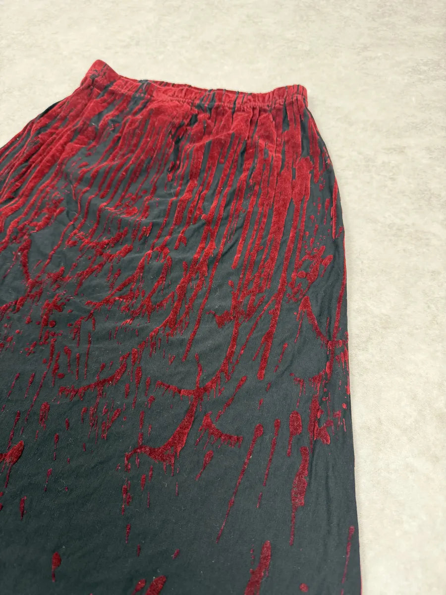 AW1998 Jean Paul Gaultier Black Red Velvet Blood Skirt OEDXvJQ 6