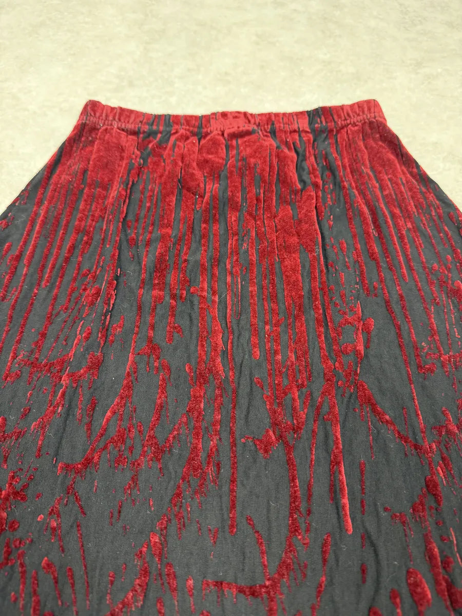 AW1998 Jean Paul Gaultier Black Red Velvet Blood Skirt OEDXvJQ 7
