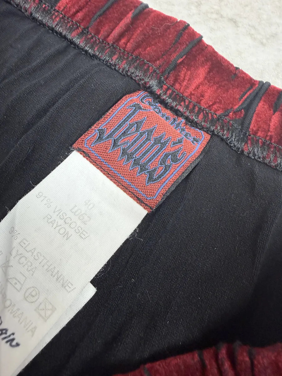 AW1998 Jean Paul Gaultier Black Red Velvet Blood Skirt OEDXvJQ 8