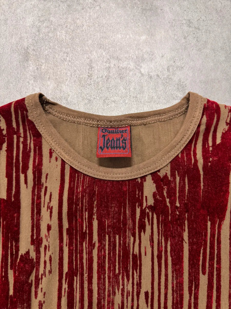 AW1998 Jean Paul Gaultier Blood Drip Kaki Maxi Dress YUXuTWS 6