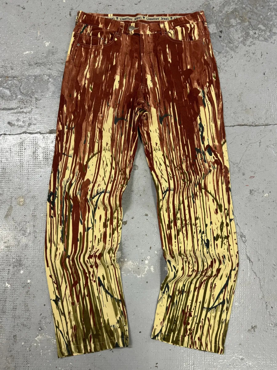 AW1998 Jean Paul Gaultier Red Blood Drip Pants eEaoLsc 0