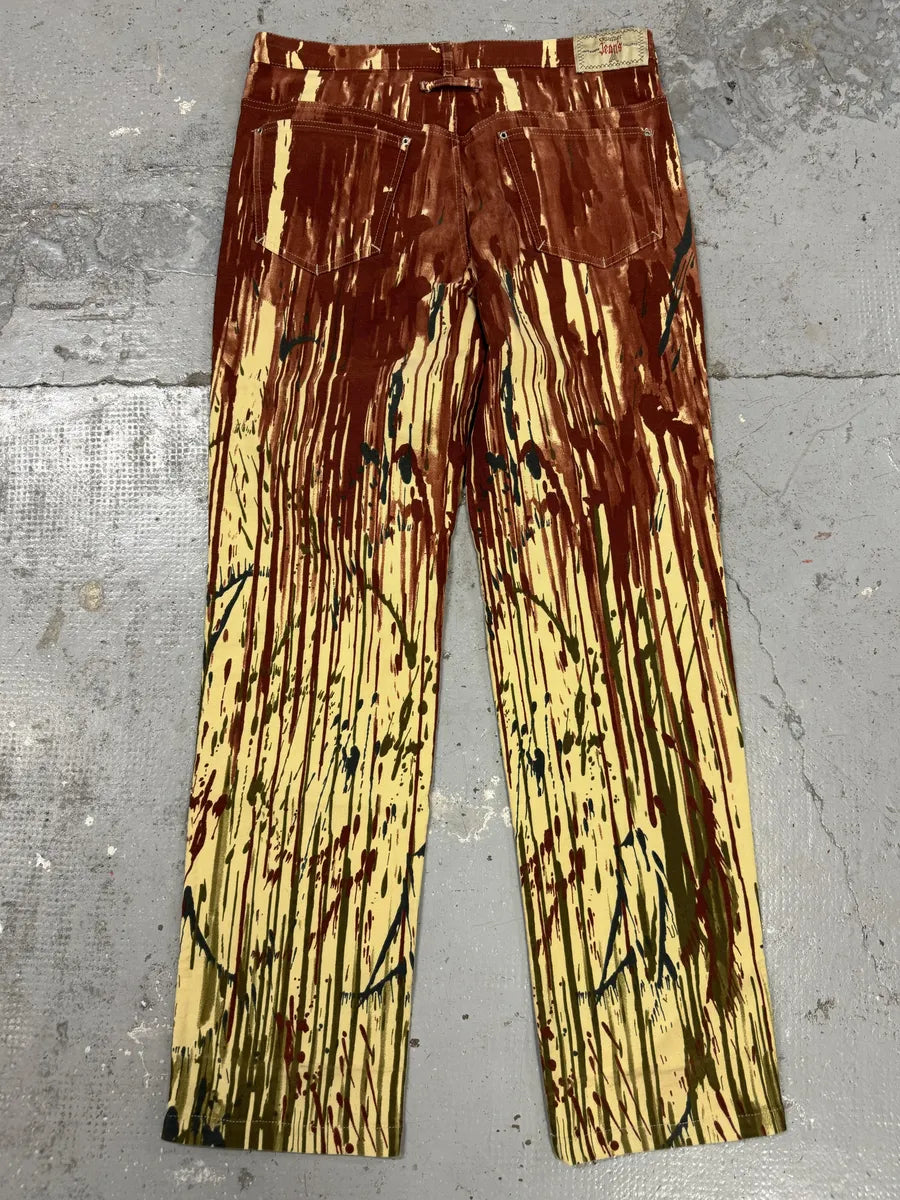 AW1998 Jean Paul Gaultier Red Blood Drip Pants eEaoLsc 4