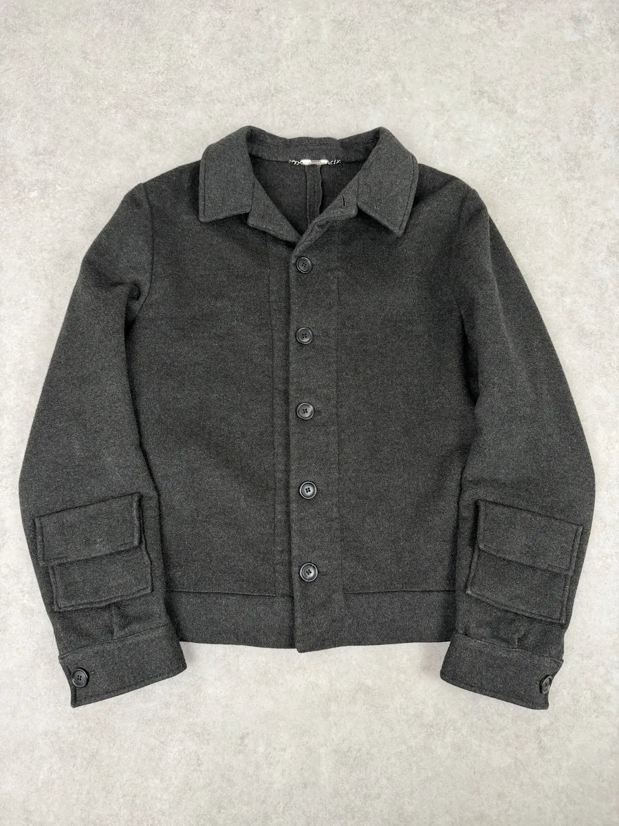 AW1999 Dolce & Gabbana Dark Grey Classy Cargo Cashmere Jacket zlXxwod 0