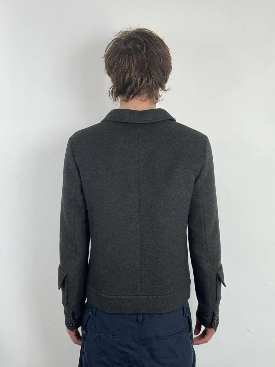 AW1999 Dolce & Gabbana Dark Grey Classy Cargo Cashmere Jacket zlXxwod 4