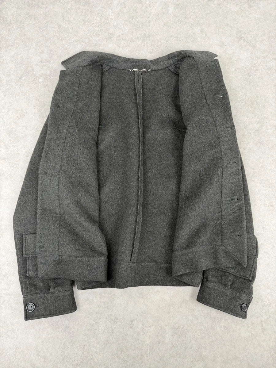 AW1999 Dolce & Gabbana Dark Grey Classy Cargo Cashmere Jacket zlXxwod 8