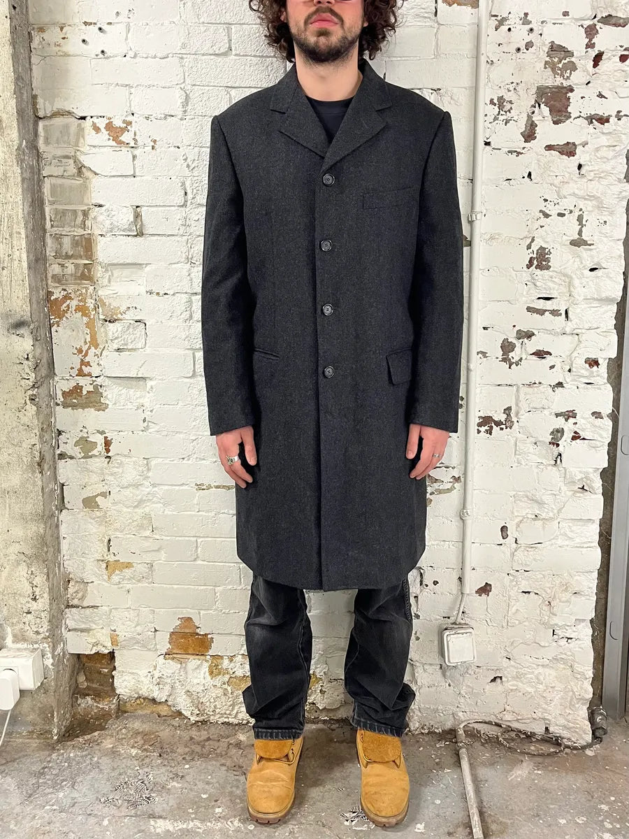 AW1996 Dolce & Gabbana Grey Wool Long Coat pbxFwmx 1