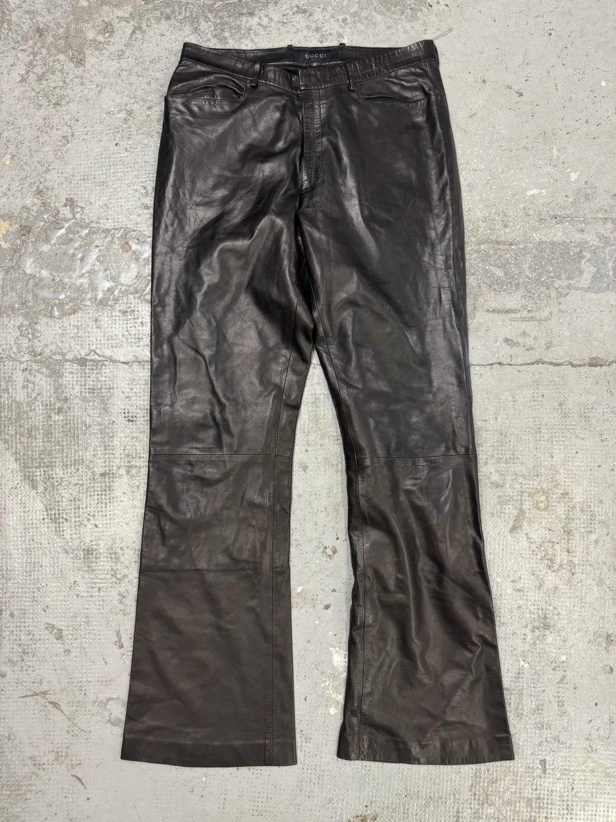 AW1999 Gucci Black Lambskin Leather Pants by Tom Ford tSnAUvM 0