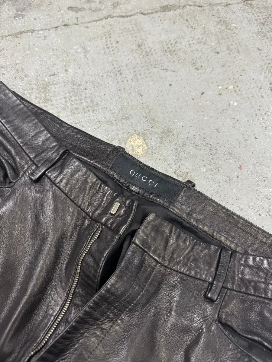 AW1999 Gucci Black Lambskin Leather Pants by Tom Ford tSnAUvM 8