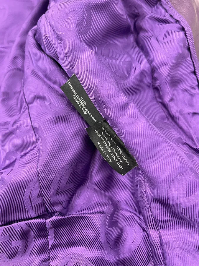 AW1999 Gucci Double Buckle Purple Leather Jacket by Tom Ford BfMpytk 11