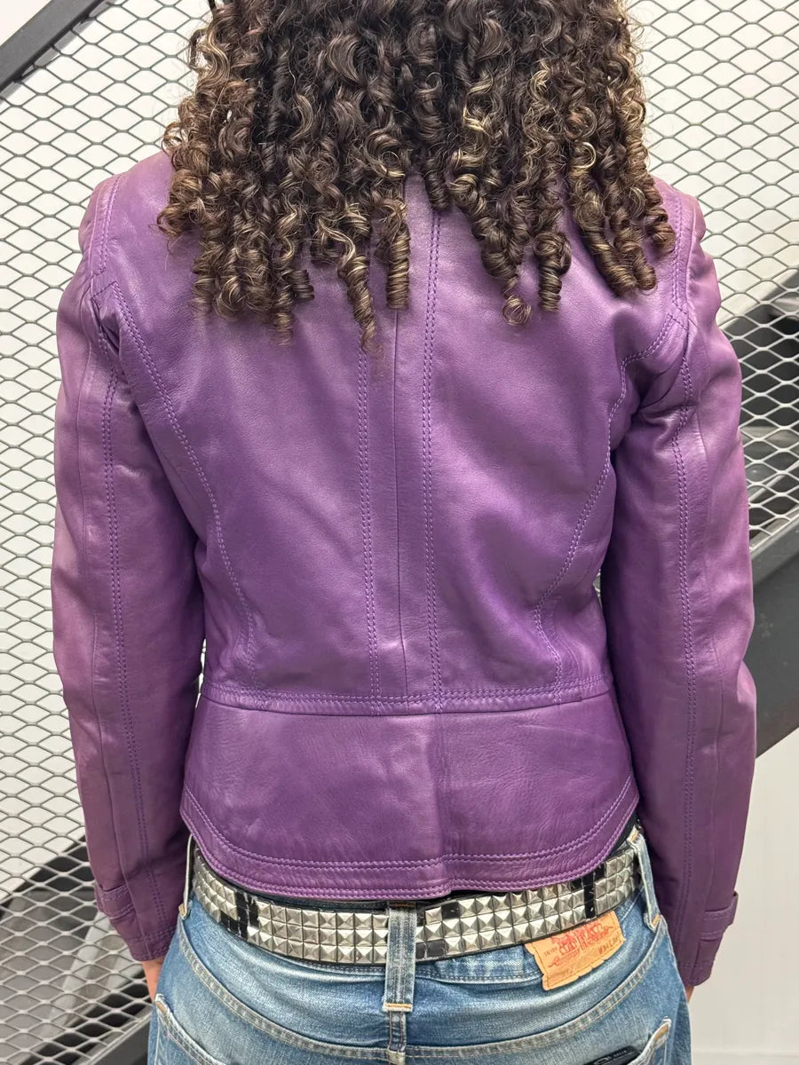AW1999 Gucci Double Buckle Purple Leather Jacket by Tom Ford BfMpytk 2