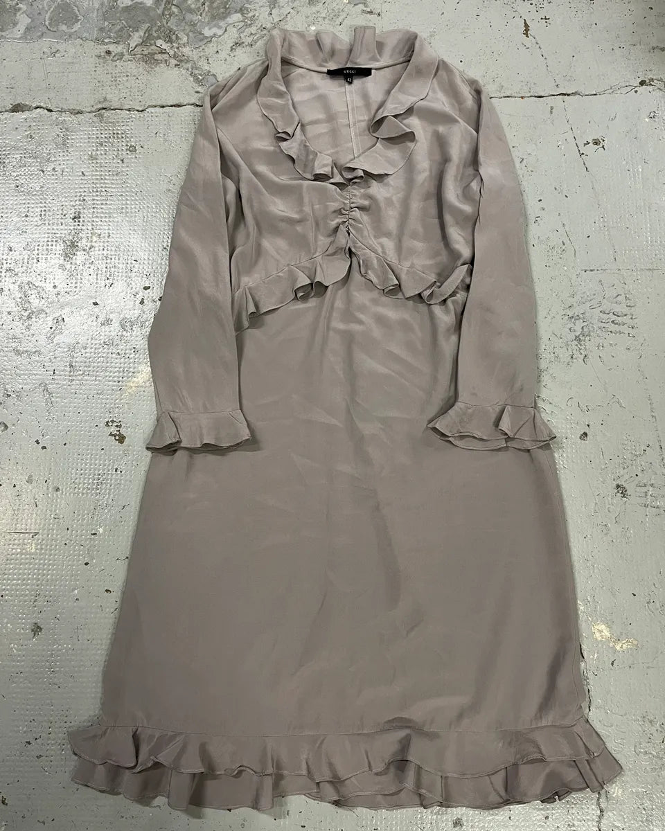 gucci grey dress AW1999 Gucci Light Purple Grey Silk Contemporary Dress by Tom Ford – Dolce  Vita Hub