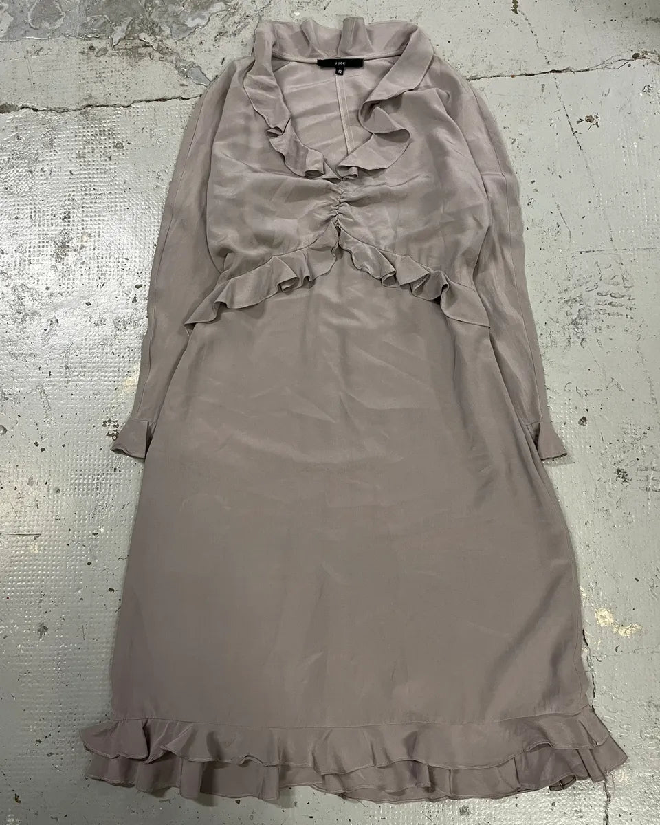 AW1999 Gucci Light Purple Grey Silk Contemporary Dress by Tom Ford  hAJSNqq 3