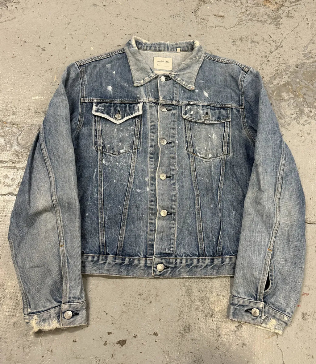 AW1999 Helmut Lang Blue Denim Painted Jacket NctsObJ 0