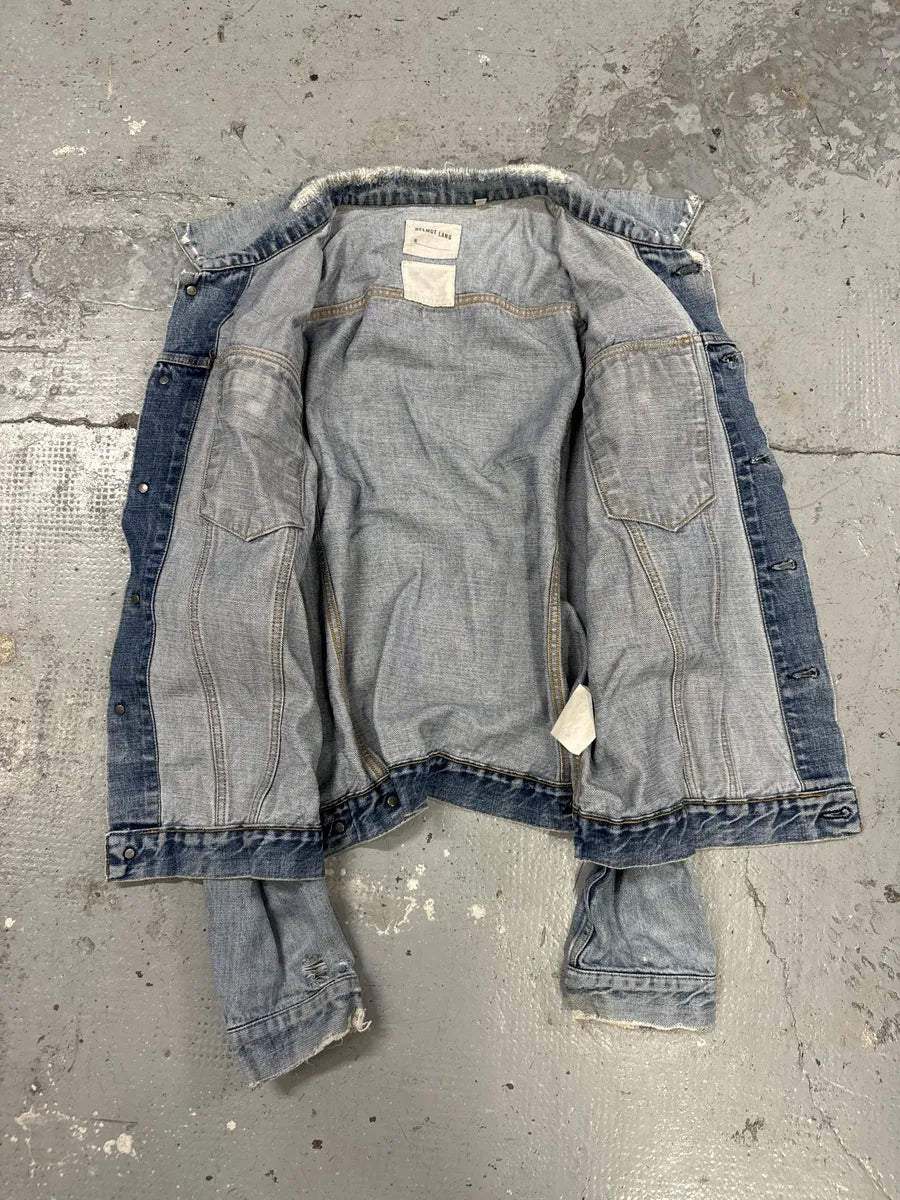 AW1999 Helmut Lang Blue Denim Painted Jacket NctsObJ 4