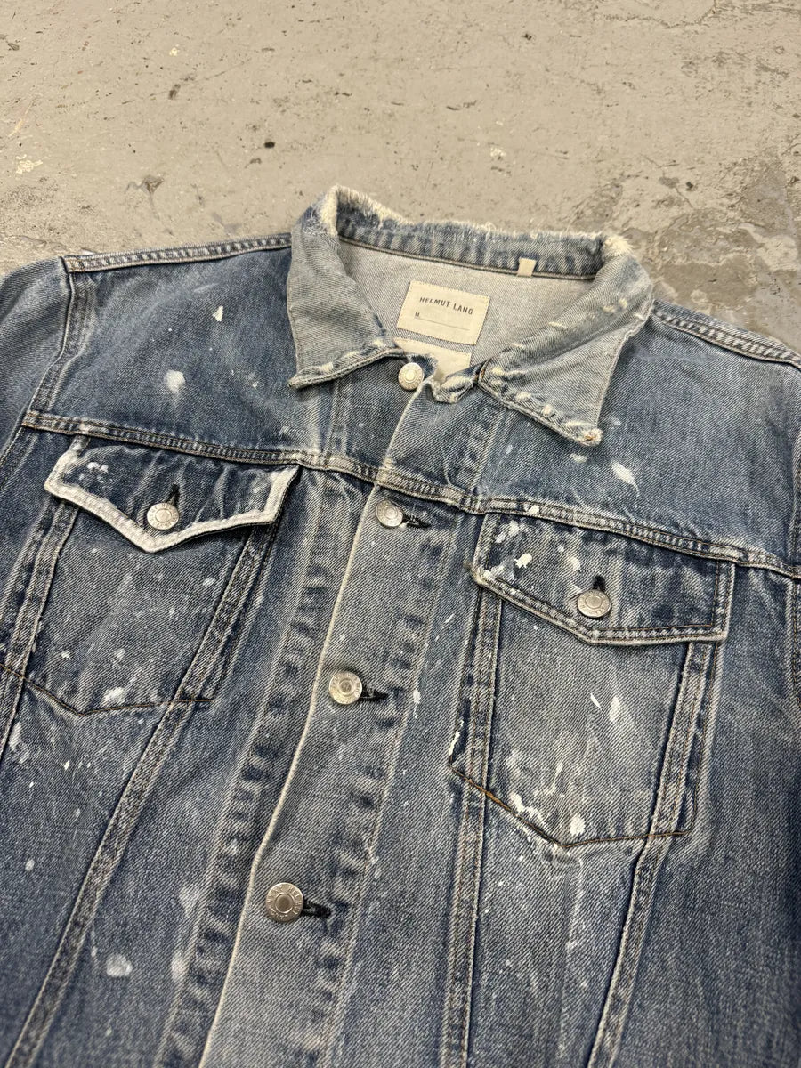 AW1999 Helmut Lang Blue Denim Painted Jacket NctsObJ 5