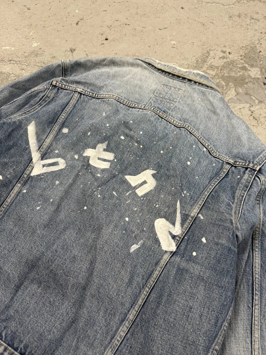 AW1999 Helmut Lang Blue Denim Painted Jacket NctsObJ 8