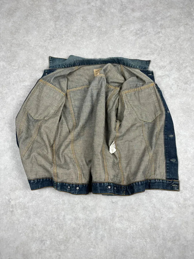 AW1999 Helmut Lang Blue Eroded Denim Jacket ieTGjzN 6