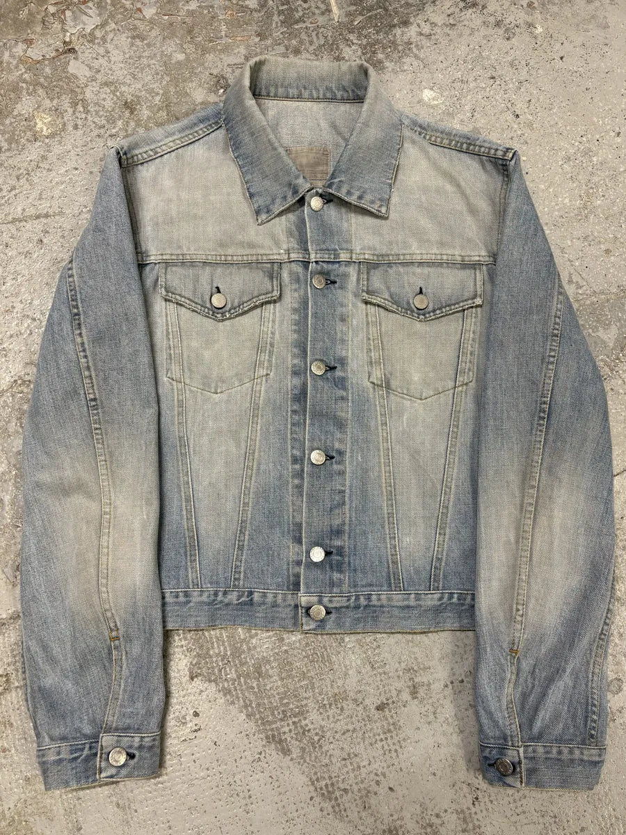 AW1999 Helmut Lang Blue Eroded Denim Jacket IWwHwPi 0