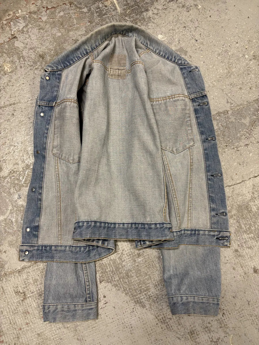 AW1999 Helmut Lang Blue Eroded Denim Jacket IWwHwPi 2