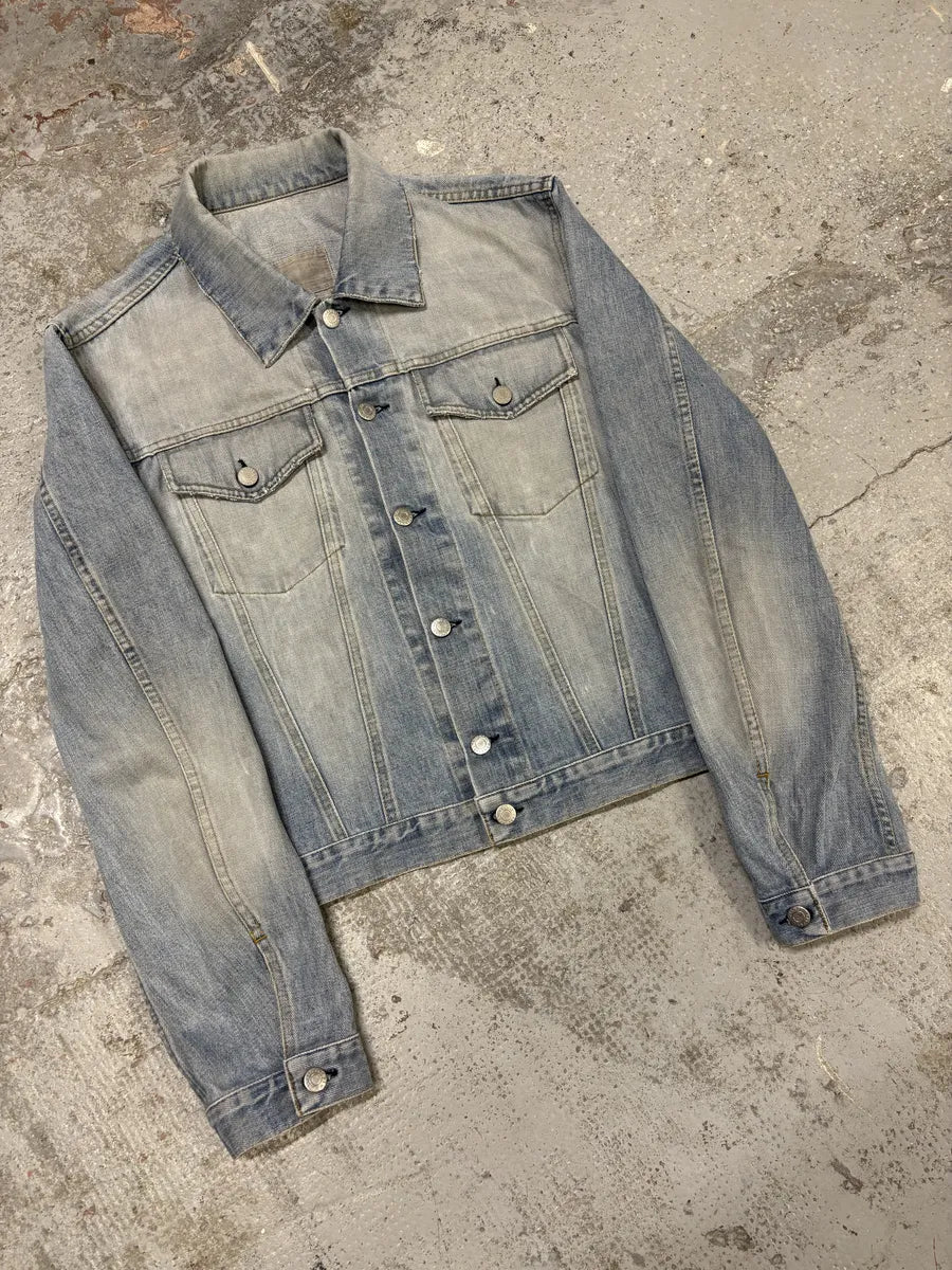 AW1999 Helmut Lang Blue Eroded Denim Jacket IWwHwPi 3